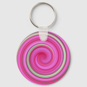 Llavero Espiral rosa y verde