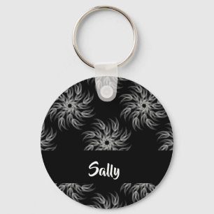 Llavero Espirales de nombres personalizados en negro