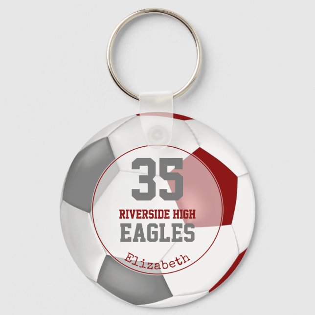 Llavero espíritu del equipo de chicas de fútbol sencillo y (Anverso)