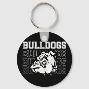Llavero Espíritu escolar Bulldogs mascota deportes vintage