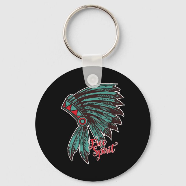 Llavero Espíritu libre indígena nativo americano asombroso (Anverso)