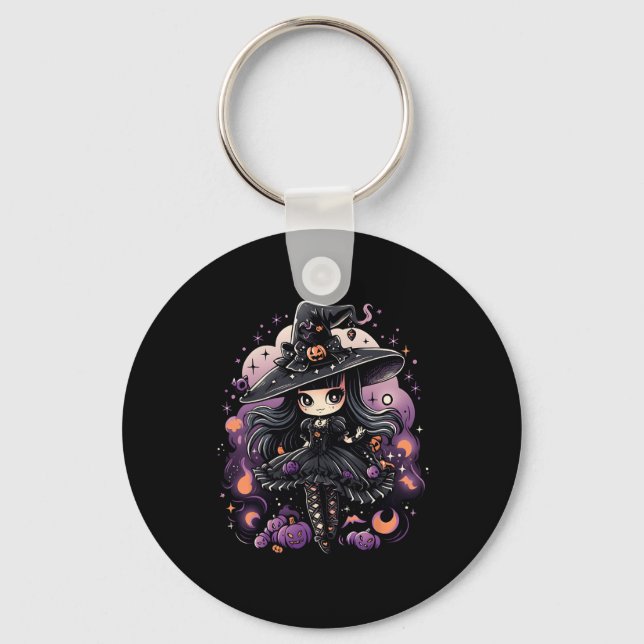 Llavero Espíritus espeleados Halloween Witch Art (Anverso)