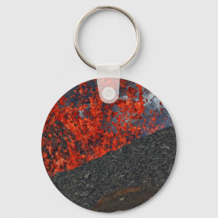 Llavero Esplandor de lava caliente del cráter del volcán