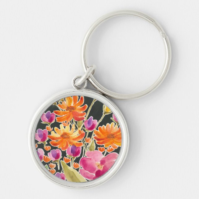 Llavero Espléndida reunión - Flores rosas y Naranjas (Frente)