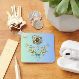 Llavero Esplendor Infinito, Floral Vibrante de Paisley