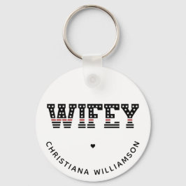 Llavero Esposa de bomberos delgada de la línea roja bomber