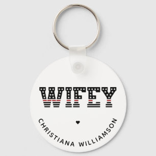 Llavero Esposa de bomberos delgada de la línea roja bomber