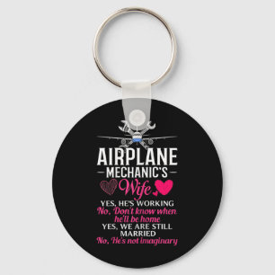 Llavero Esposa de mecánico de aeronaves femeninas Mantenim