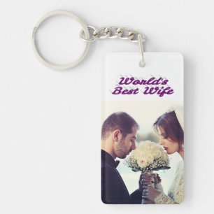 Llavero Esposa Foto púrpura