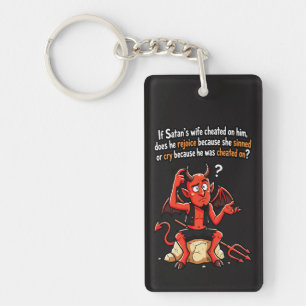 Llavero Esposa Infiel de Satanás Pecado Meme Divertido del
