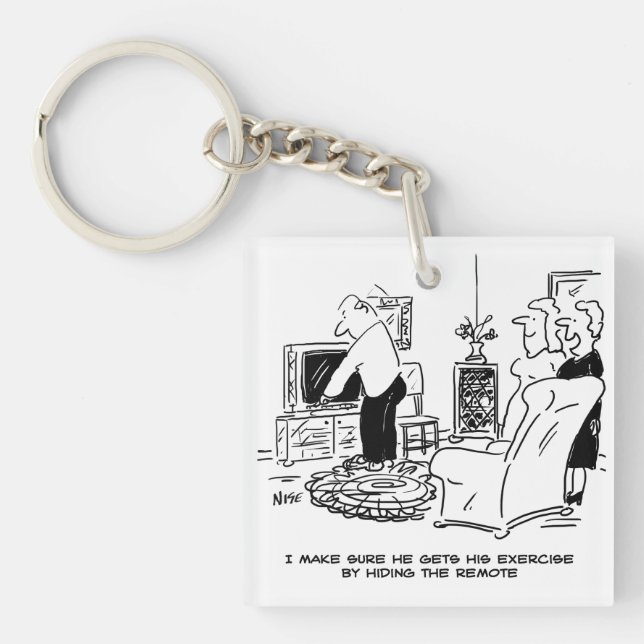 Llavero Esposa oculta el control remoto de la TV (Frente)