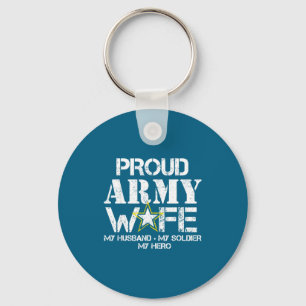 Llavero Esposa orgullosa del ejército camiseta para esposa