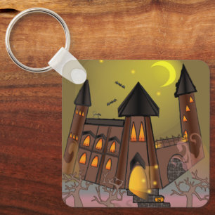 Llavero Espumosa casa de brujas de Halloween y castillo de