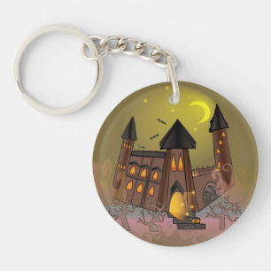 Llavero Espumosa casa de brujas de Halloween y castillo de