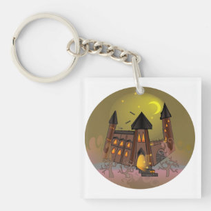 Llavero Espumosa casa de brujas de Halloween y castillo de