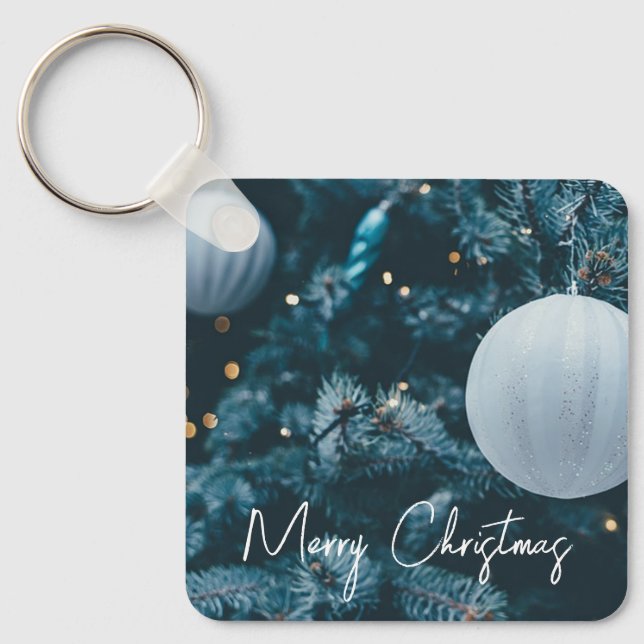 Llavero Espumoso árbol de Navidad y bolas de Navidad (Anverso)