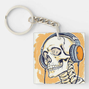 Llavero Esqueleto con auriculares