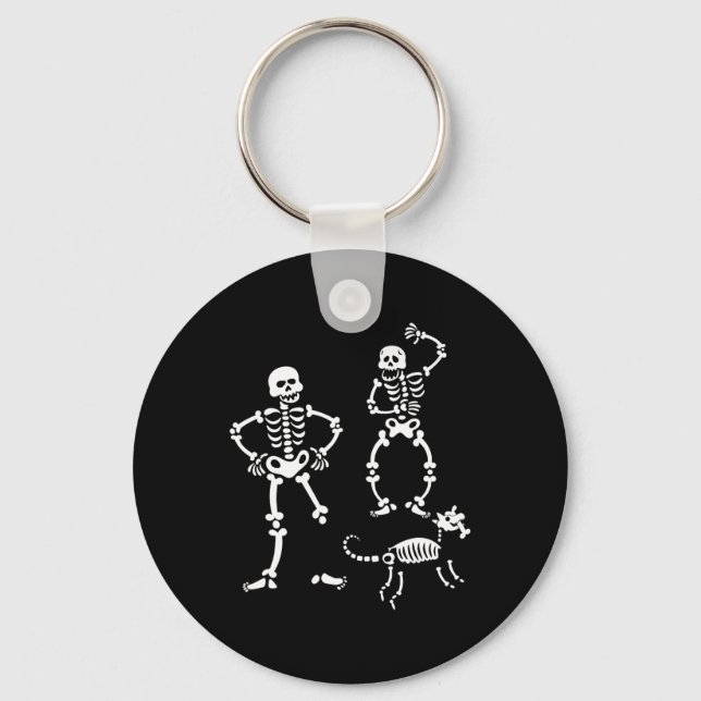 Llavero Esqueleto de cráneo de perro que ejecuta Fiesta de (Anverso)