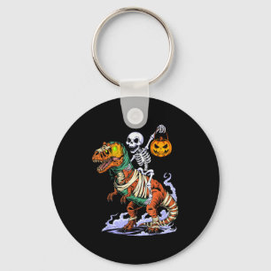 Llavero Esqueleto de Halloween montando Mummy T Rex Dinosa