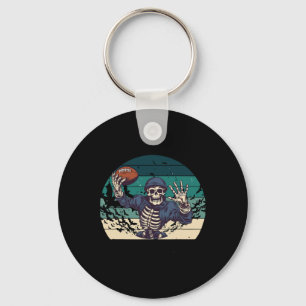 Llavero Esqueleto de Halloween retro de fútbol
