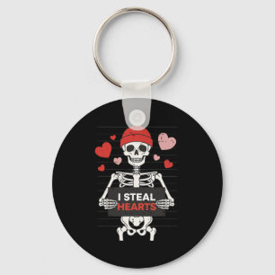 Llavero Esqueleto Divertido San Valentín Roba Corazones Xo