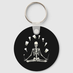Llavero Esqueleto Divertido Yoga Higienista Dental Dentist