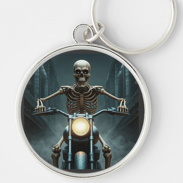 Llavero Esqueleto En Moto (Frente)