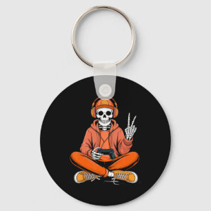 Llavero Esqueleto Jugador Videojuegos Halloween Chicos Hom