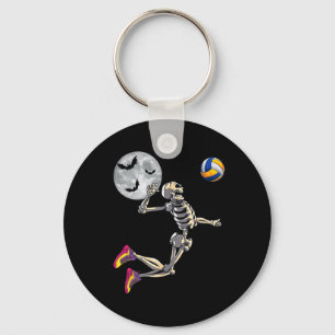 Llavero Esqueleto jugando voleibol Feliz día de Halloween