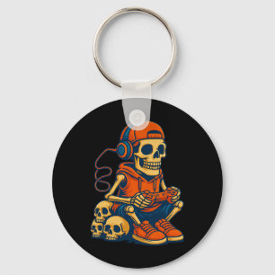 Llavero Esqueleto Retro de Halloween para Jugadores de Vid