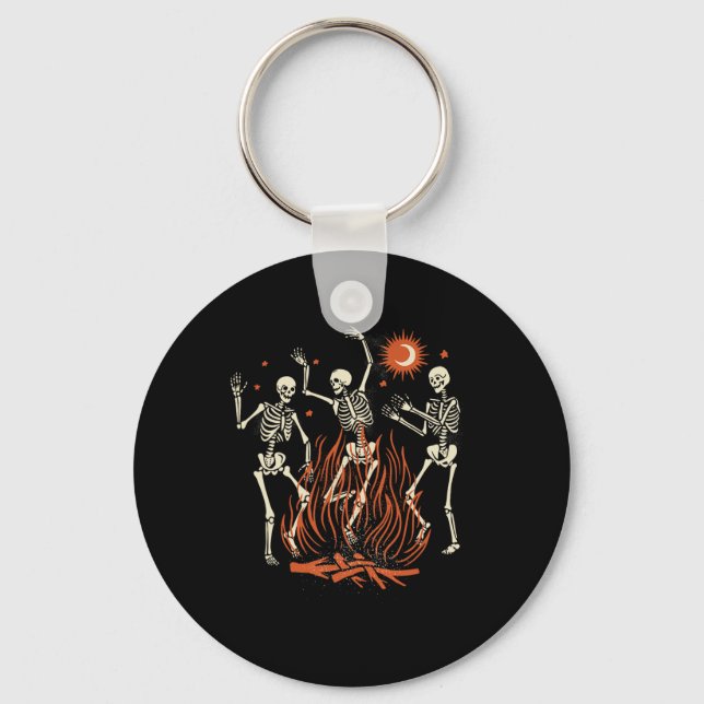 Llavero Esqueletos místicos de baile de Halloween (Anverso)