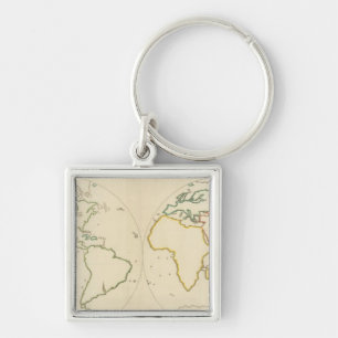 Llavero Esquema 2 del mapa mundial