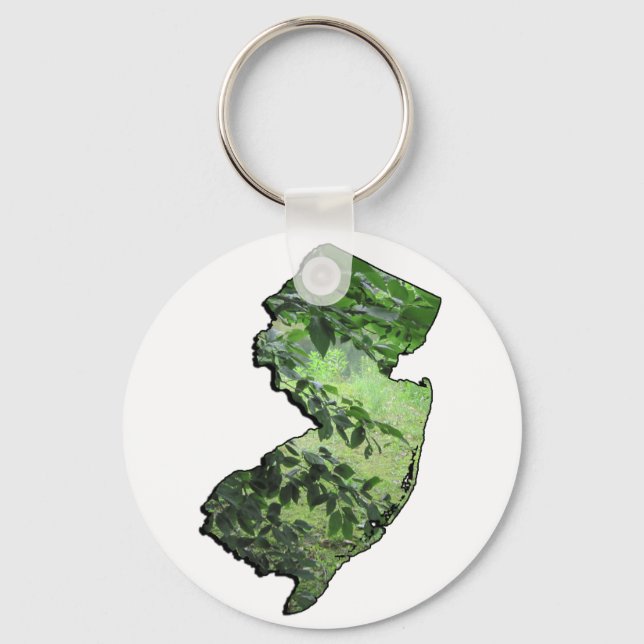 Llavero Esquema de estado del bosque de Nueva Jersey (Anverso)