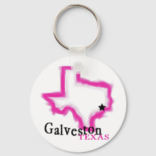 Llavero Esquema rosado artístico de Galveston Tejas