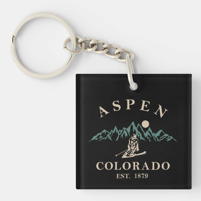 Llavero Esquí de Aspen Colorado (Frente)