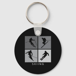 Llavero Esquí Silhouette Alpine Skier Winter Sports