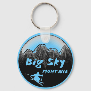Llavero Esquiador artístico Big Sky Montana