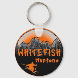Llavero Esquiador artístico de Whitefish Montana