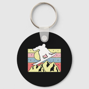 Llavero Esquiador de nieve Snowboard Snowboard Retro