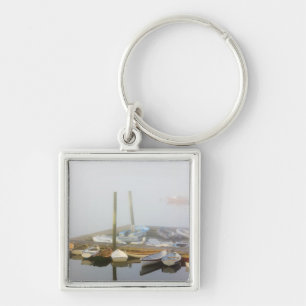 Llavero Esquiadores y niebla matutina en el puerto suroest