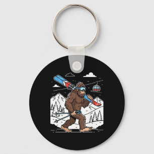Llavero Esquiar Bigfoot Divertido Sasquatch Esquiador Mont
