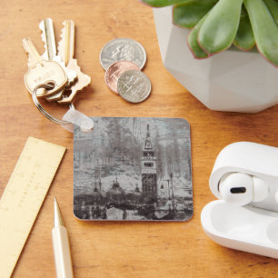 Llavero Esquina de Venecia en problemas de Taupe y Cyan