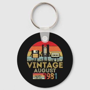 Llavero EST 1981 Agosto Vintage 40 cumpleaños
