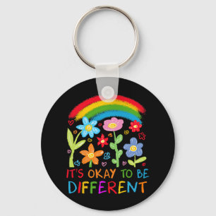 Llavero Está Bien Ser Un Autismo Diferente Rainbow Boho Ne