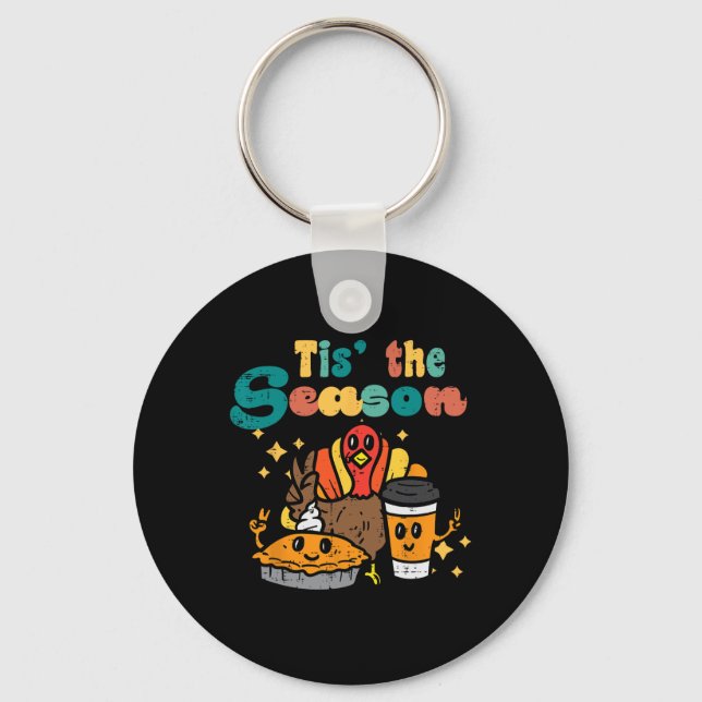 Llavero Esta Es La Temporada En Que Turquía Calabaza Café  (Anverso)