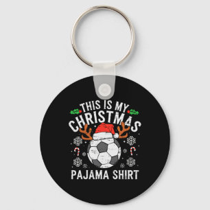 Llavero Esta Es Mi Camiseta De Navidad De Fútbol Deportiva