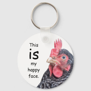 Llavero Esta es mi cara feliz. Pollo gruñón.
