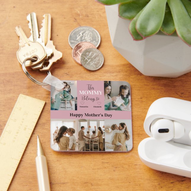 Llavero Esta Mamá Pertenece A - Foto Personalizada | (Escritorio )