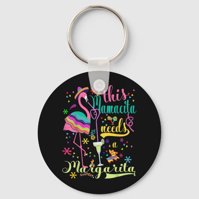 Llavero Esta Mamacita Necesita Una Margarita Cinco De Mayo (Anverso)