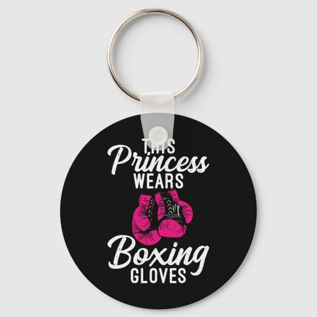 Llavero Esta princesa lleva guantes de boxeo combate depor (Anverso)